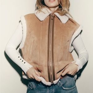 NWT Zara Combination Fleece Vest